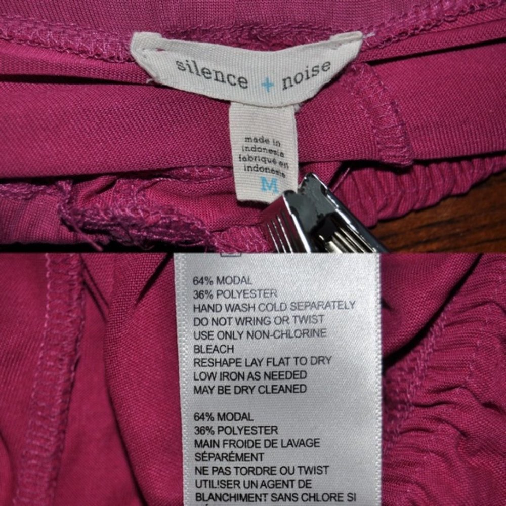 SILENCE + NOISE Berry Pink Two Twisted Romper sz M - Picture 6 of 8